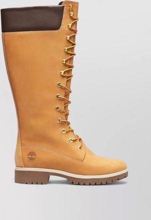 Timberland lace knee boots contrast collar lug sole