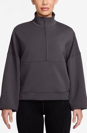 Nike 24.7 ImpossiblySoft Dri-FIT Oversize Half Zip Top in Thunder Grey/Dark Shadow at Nordstrom Rack, Size Large