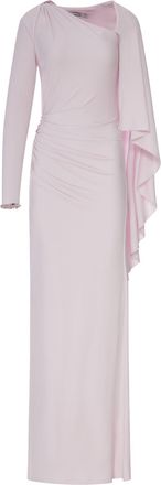 Self Portrait LONG DRAPED PINK JERSEY DRESS - Self-portrait - Woman