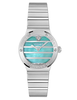 Versace Greca Logo Pearl Dames Horloge Zilverkleurig VE0S00225