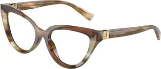 Dolce & Gabbana Cat Eye Frame - Dames - Brillen - Bruin - 54 MM - Accessoires