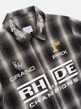 Rhude Multi-Plaid Racing Flannel Shirt - Multicolor