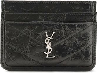Saint Laurent Womens Card Holder Niki Vintage Black Calfskin Calf Leather Shoulder Bags