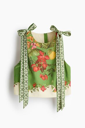 H&M Crop-Top mit Bindetr&auml;gern - Green