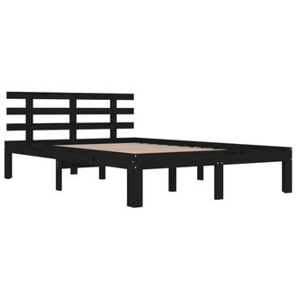 vidaXL Vidaxl - Estructura De Cama Sin Colch&oacute;n Madera Maciza Negro 200x200 Cm