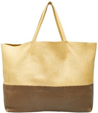Celine Brown Yellow Leather Tote Bag (Pre-Owned)