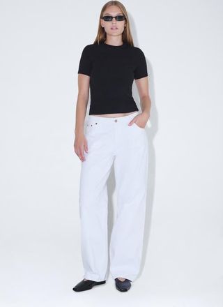 Dr. Denim Hill Low Relaxed Jeans in White at Nordstrom, Size 26