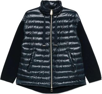 Herno Navy Blue Zip-Up Drawstring Jacket - female - Herno - Down Jackets - Blue - XL - Jackets
