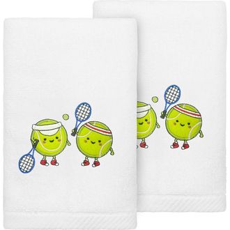 Linum Home Textiles 2-Pack Embroidered Hand Towel in White Tennis at Nordstrom Rack