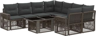 vidaXL Conjunto De Sof&aacute;s De Jard&iacute;n 9 Uds. Gris Y Gris Oscuro Vidaxl