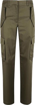 Burberry Check Trim Gabardine Cargo Broek - Dames - Slim Fit Broeken - Groen - XS - Katoen - Broeken