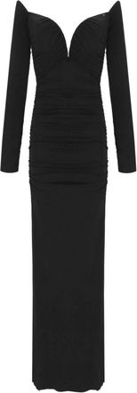 Elisabetta Franchi Kleedjes, Dames, Zwart, S, Red Carpet Jurk