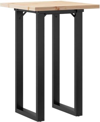 vidaXL Dining Table O-Frame 50x50x75.5 cm Solid Wood Pine and Steel vidaXL