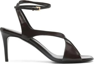 Khaite Liria Sandalen met Enkelbandje - Dames - Sandalen met hakken - Bruin - 36 EU - Leer - Schoenen