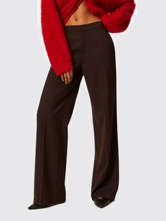 Twinset High-Waisted Wide-Leg Gabardine Trousers with Welt Pockets