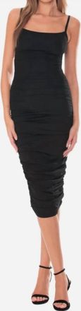 OW Collection Ezra Midi Dress In Black Caviar