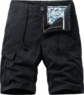 Generic Mens Summer Cotton Loose Cargo Shorts Casual Multi Pocket Short Pants Tactical Overalls Shorts