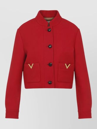 Valentino drill caban jacket decorative buttons pockets