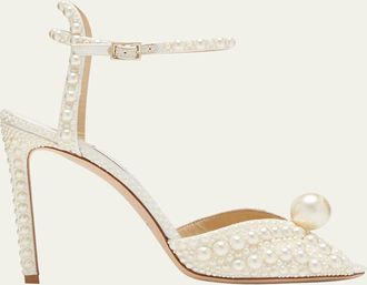 Jimmy Choo London Sacora Faux Pearl Sandals