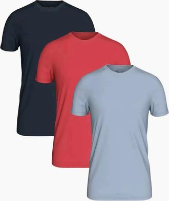 Calvin Klein Mens 3-Pack Cotton Classics T-Shirts, Black/Red/Blue - Size: 38