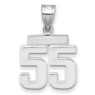 Diamond2Deal 14k White Gold Small Polished Number 55 Charm Pendant