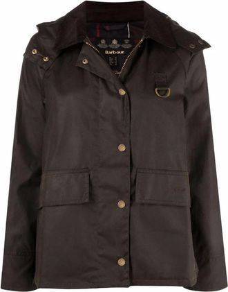 Barbour Groene Gewaxte Hoodiejas - Dames - Zomerjassen - Groen - XS - Katoen - Jassen