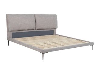 Vente-Unique Cama 180 x 200 cm - Tela - Gris jaspeado - RIMOTA de Maison C&eacute;phy