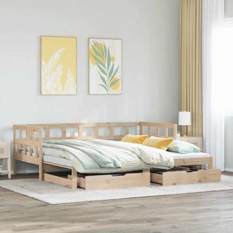 vidaXL vidaXL Divano Letto Estraibile con Cassetti senza Materasso 80x200 cm