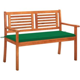 vidaXL Vidaxl - Panchina da Giardino 2 Posti e Cuscino 120cm Massello Eucalipto