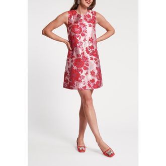 Frances Valentine Lilly Shift Dress Botanical Bash in Pink/red at Nordstrom, Size X-Small