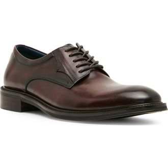 Steve Madden Buckner Leather Plain Toe Derby in Brown at Nordstrom, Size 10.5