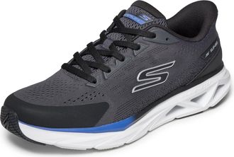 Skechers Mens Glide Step Vortex Hands Free Slip-ins Sneaker, Black/Charcoal, 10.5