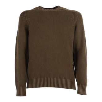 Circolo 1901 Round-neck Knitwear, male, Green, Size: M Maglia Collo a Martello
