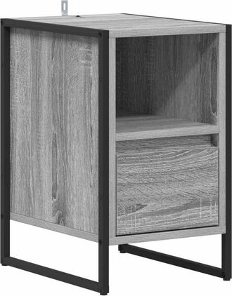 vidaXL Mesa De Noche Con Caj&oacute;n Gris Sonoma 39,5 X 30 X 50 Cm Vidaxl