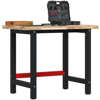 vidaXL Banco De Trabajo Madera Maciza Acacia Rectangular 100x60x83 Cm Vidaxl