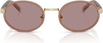 Prada 52mm Oval Sunglasses in Pecan/Light Purple Brown at Nordstrom