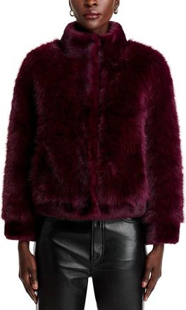Adrienne Landau Devon Faux Fur Jacket In Purple