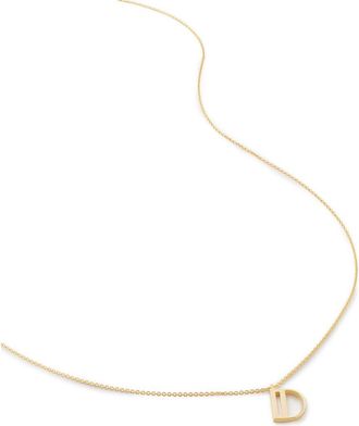 Monica Vinader Initial Pendant Necklace in 18Ct Gold Vermeil/Ss- D at Nordstrom