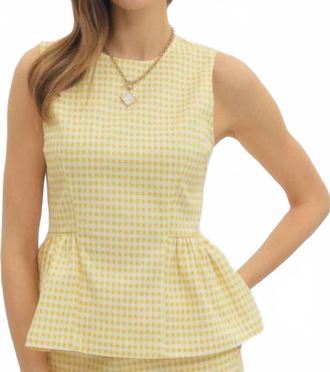 Entro Gingham Short Set In Yellow
