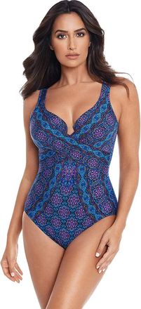 Miraclesuit Womens Miraclesuit Criss Cross Escape Swimsuit Danube Bleu One Piece RED1147
