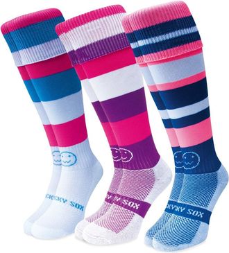 Wackysox Heart Throb 3 Pair Saver Packs Knee Length Sports Socks - For all sports inc. Riding, Hockey, Rugby, Running