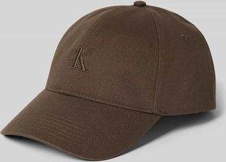 Calvin Klein Gr&ouml;&szlig;enverstellbare Cap mit Label-Stitching in Dunkelbraun, Gr&ouml;&szlig;e 1