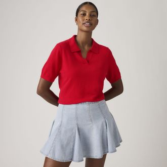 Levi's Super Soft Polo Sweater - Womens - L - Red