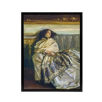 Artery8 Nonchaloir Reclined Portrait Sargent Framed Canvas Wall Art Print | Size: W24 x H32