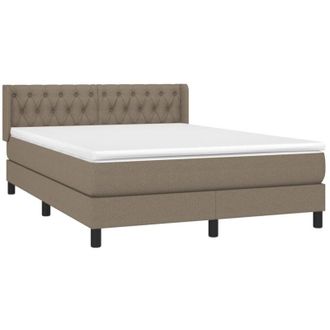 vidaXL Vidaxl - Cama Box Spring Con Colch&oacute;n Tela Gris Taupe 140x200 Cm