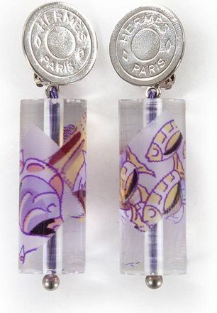 Herm&egrave;s Herm&egrave;s Multicolor Bijouterie Fantaisie Hars Dangle Oorbellen