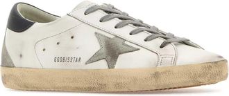 Golden Goose Mens Multicolor Leather Super-Star Classic Sneakers Whiteicedarkgray