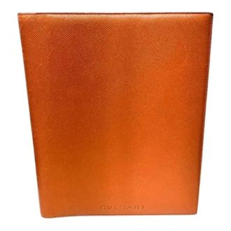 Bulgari Pre-owned Leather Notebook Cover - unisex - Bvlgari Vintage - Vintage Accessories - Orange - ONE SIZE - Pre-owned