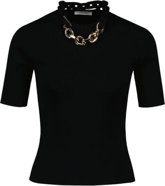 Paco Rabanne Polo Shirts, female, Black, Size: S Cardigan - Rabanne - Cotton - Black