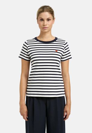 Smith & Soul T-Shirt SMITH & SOUL, Damen, Gr. XXL, marine, Single Jersey, Obermaterial: 100% Baumwolle, gestreift, regular fit normal, Rundhals, abgesteppte Kante,